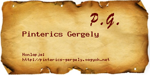 Pinterics Gergely névjegykártya