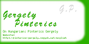 gergely pinterics business card